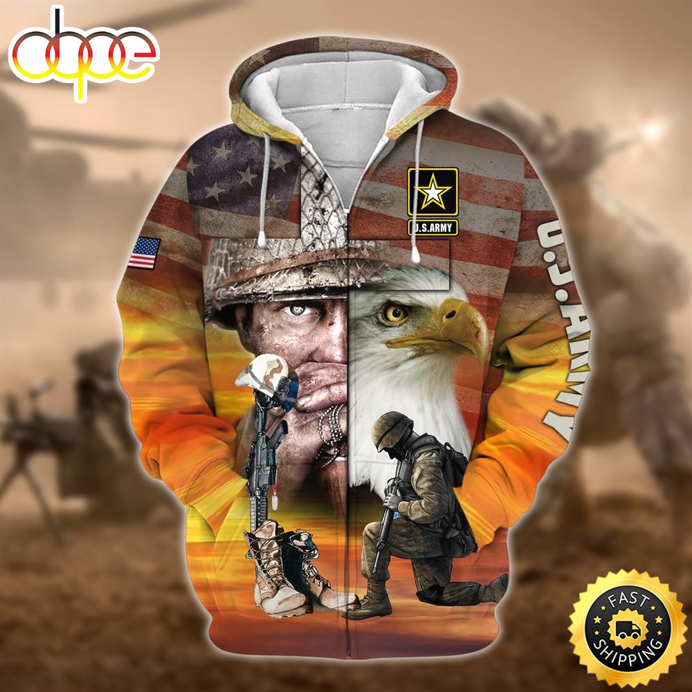 Proud U.S.Veteran Zip Hoodie
