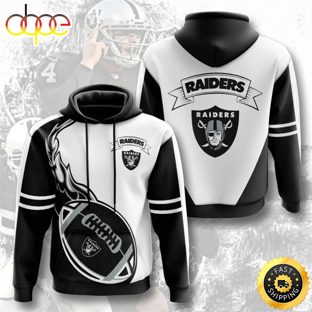 Raiders Hoodie Flame Balls Graphic Gift For Fans