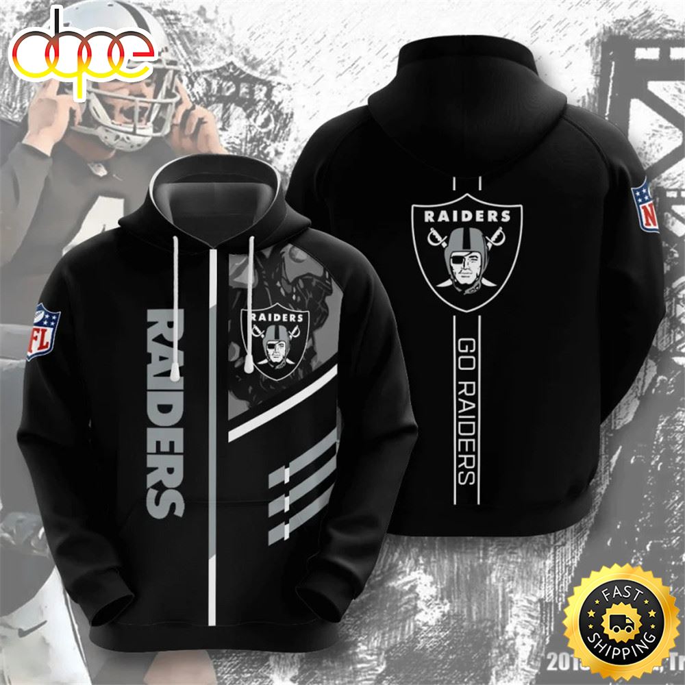 Raiders Zip Hoodies 3 Lines Graphic Gift For Fans