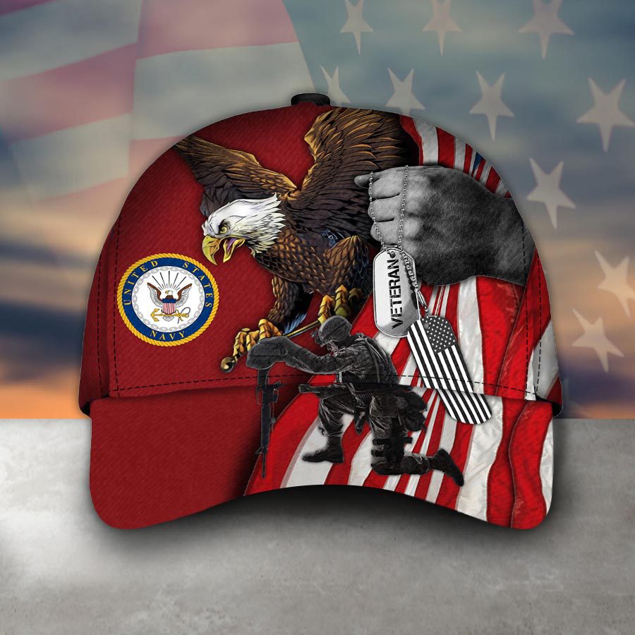 Red Navy Emblem Classic Cap