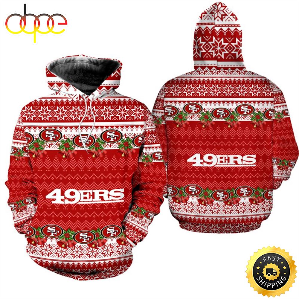 San Francisco 49ers Christmas Football NFL All Over Print Hoodie Shirt