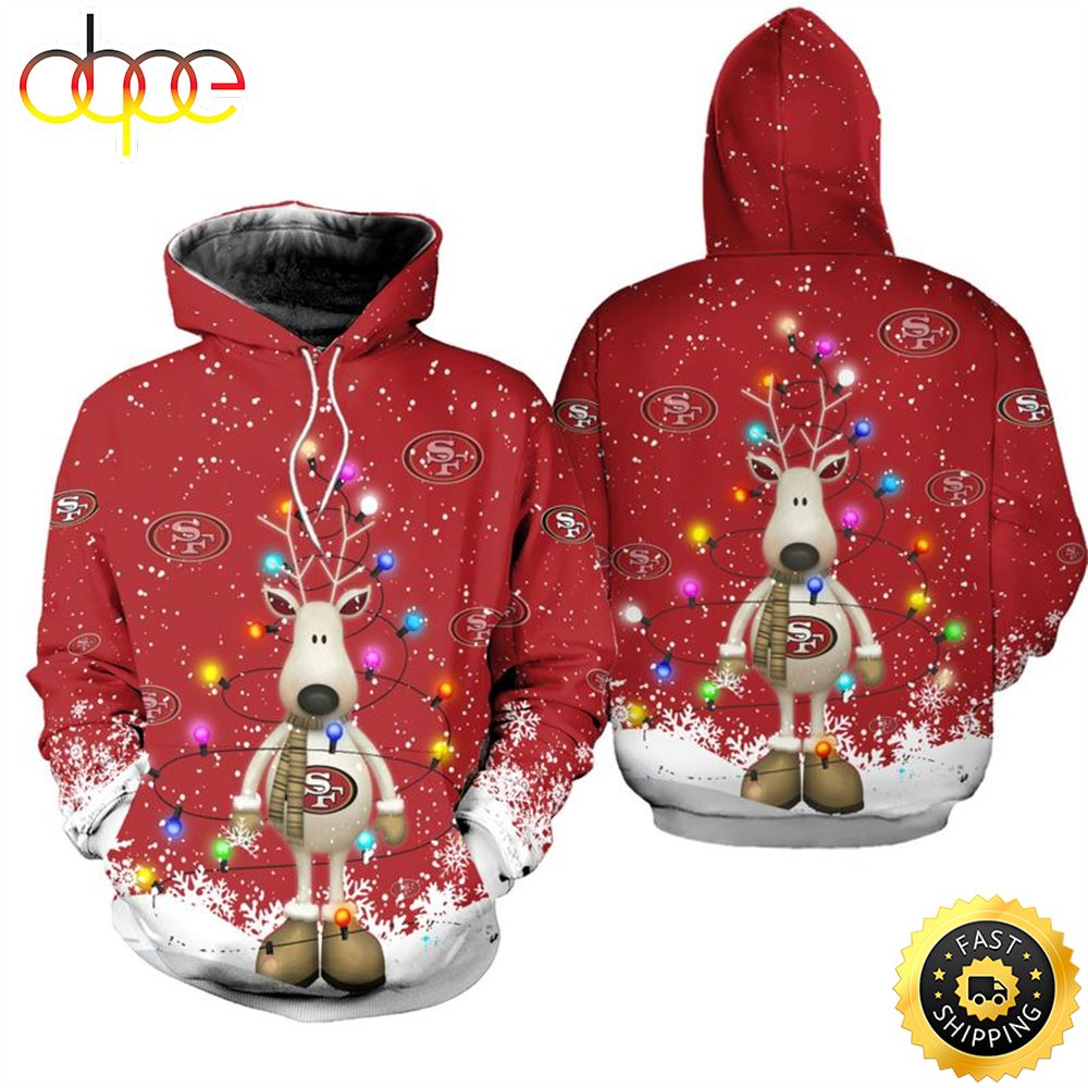 San Francisco 49ers Christmas Pattern Reindeer All Over print Christmas Shirt