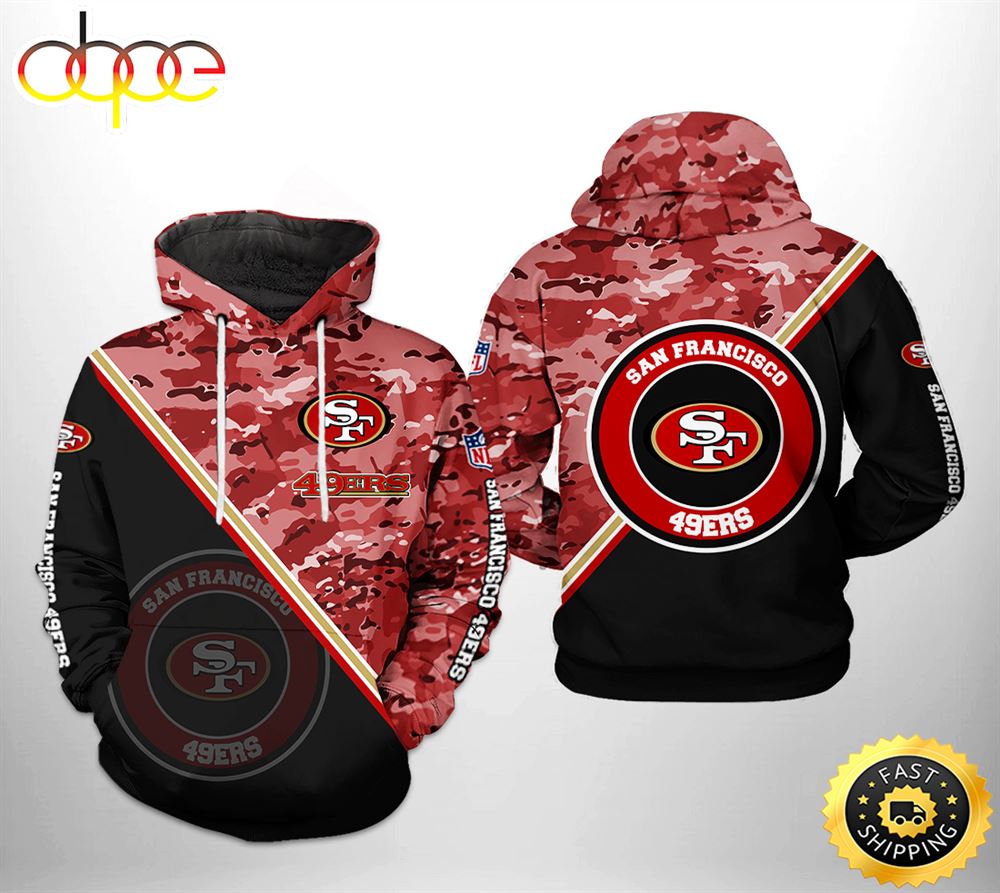 San Francisco 49ers NFL Camo Team 3D Printed HoodieZipper Hoodie