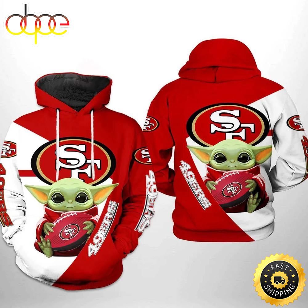 San Francisco 49ers Nfl Baby Yoda Team 3d Printed Hoodie