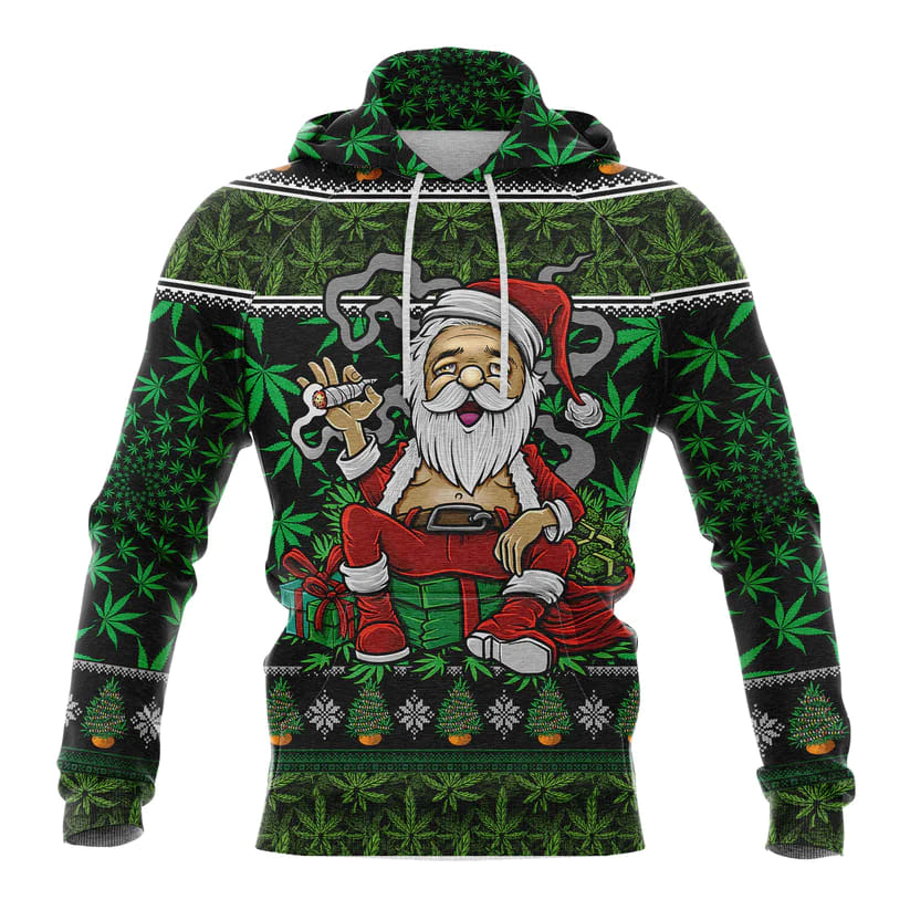 Satan Claus Marijuana Christmas Tree Christmas All Over Print Shirt
