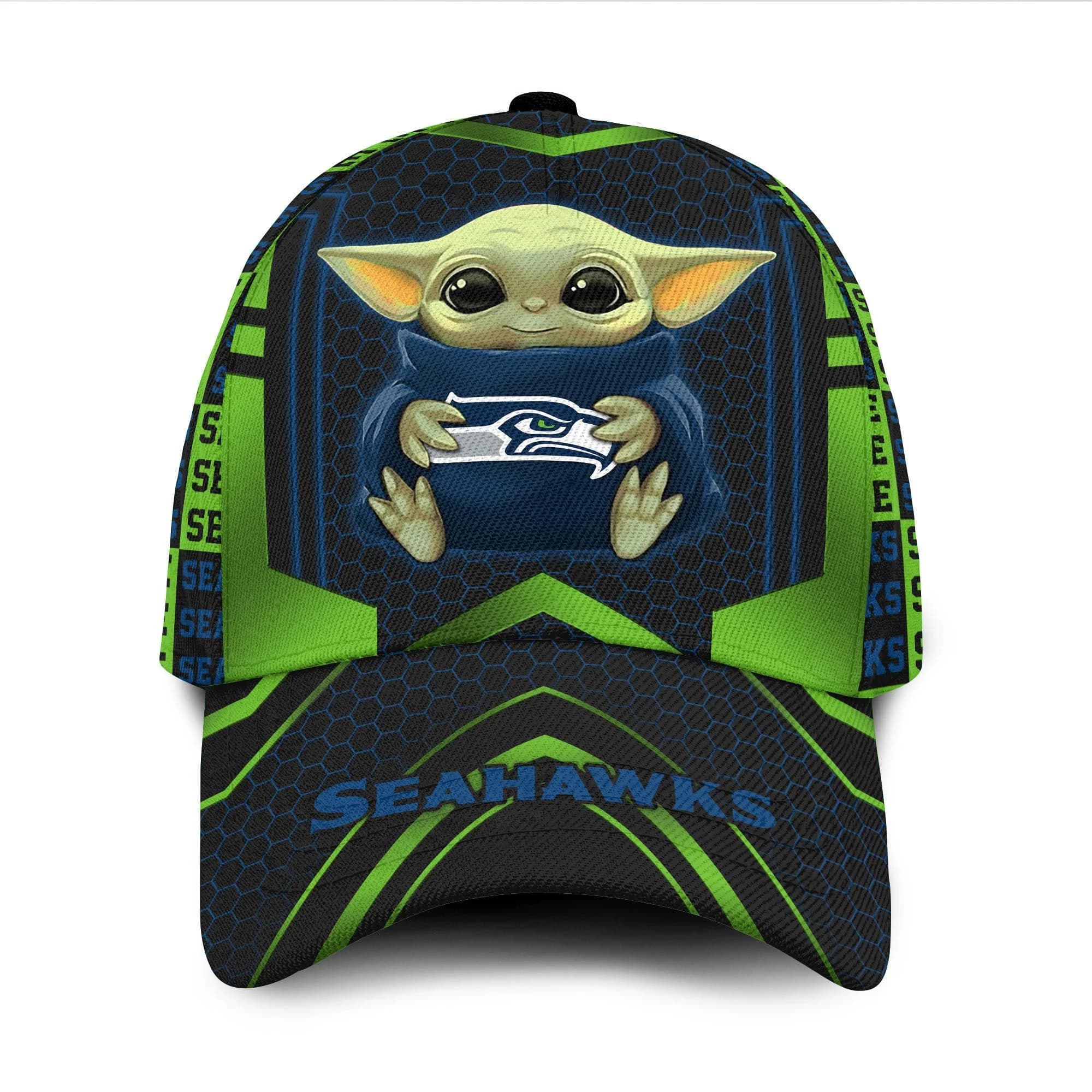 Seattle Seahawks Baby Yoda All Over Print 3D Classic Cap