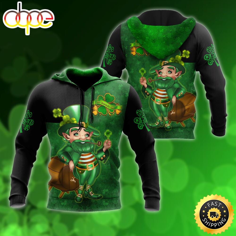 Shamrock Leprachaun With Treasure 3D All Over Print Shirt