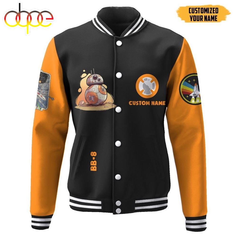 Star Wars BB 8 Custom Name Baseball Jacket