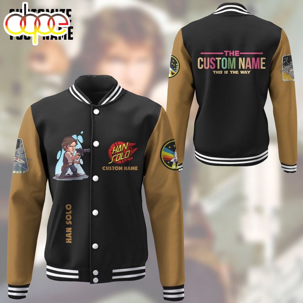 Star Wars Han Solo Custom Name Baseball Jacket