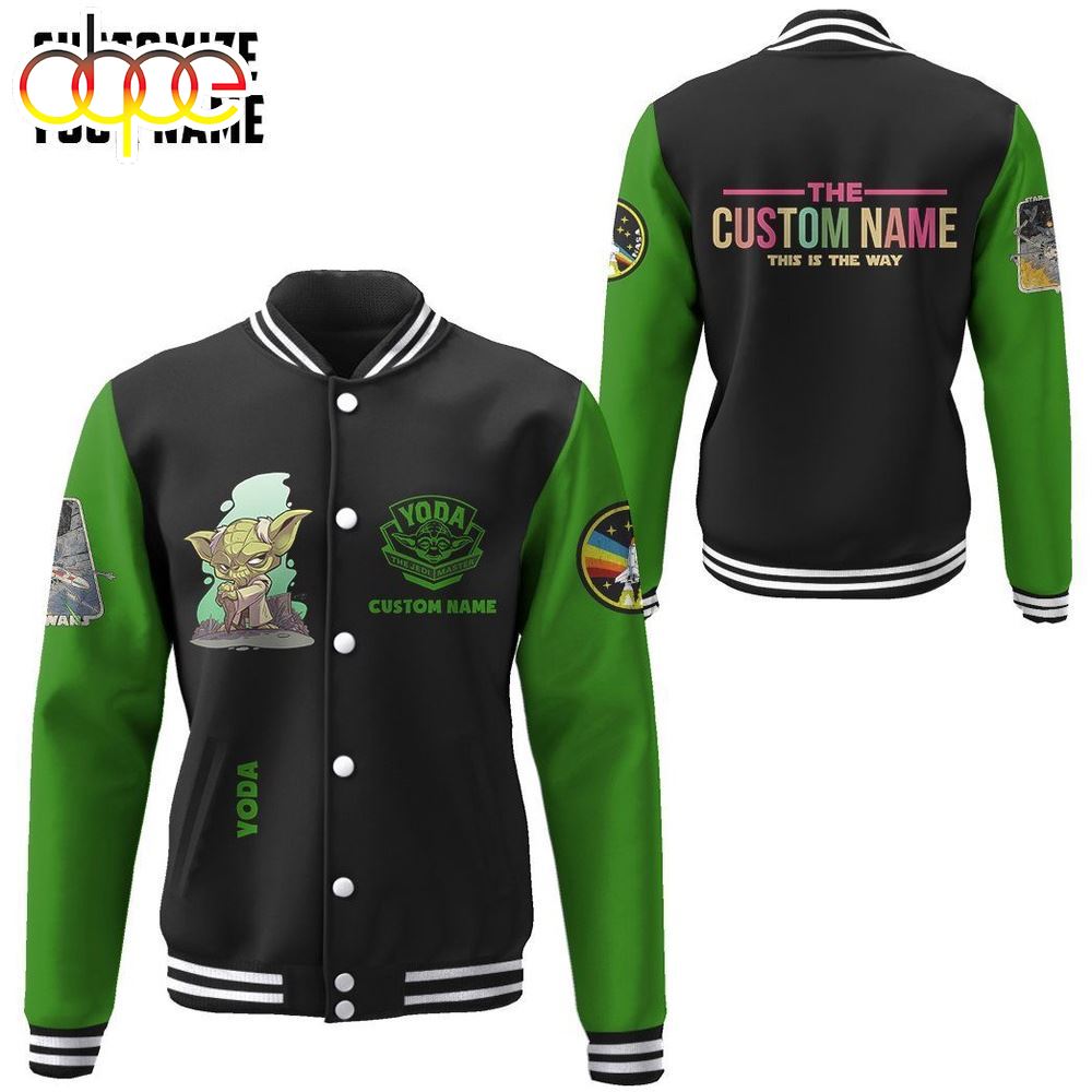 Star Wars Yoda Custom Name Baseball Jacket