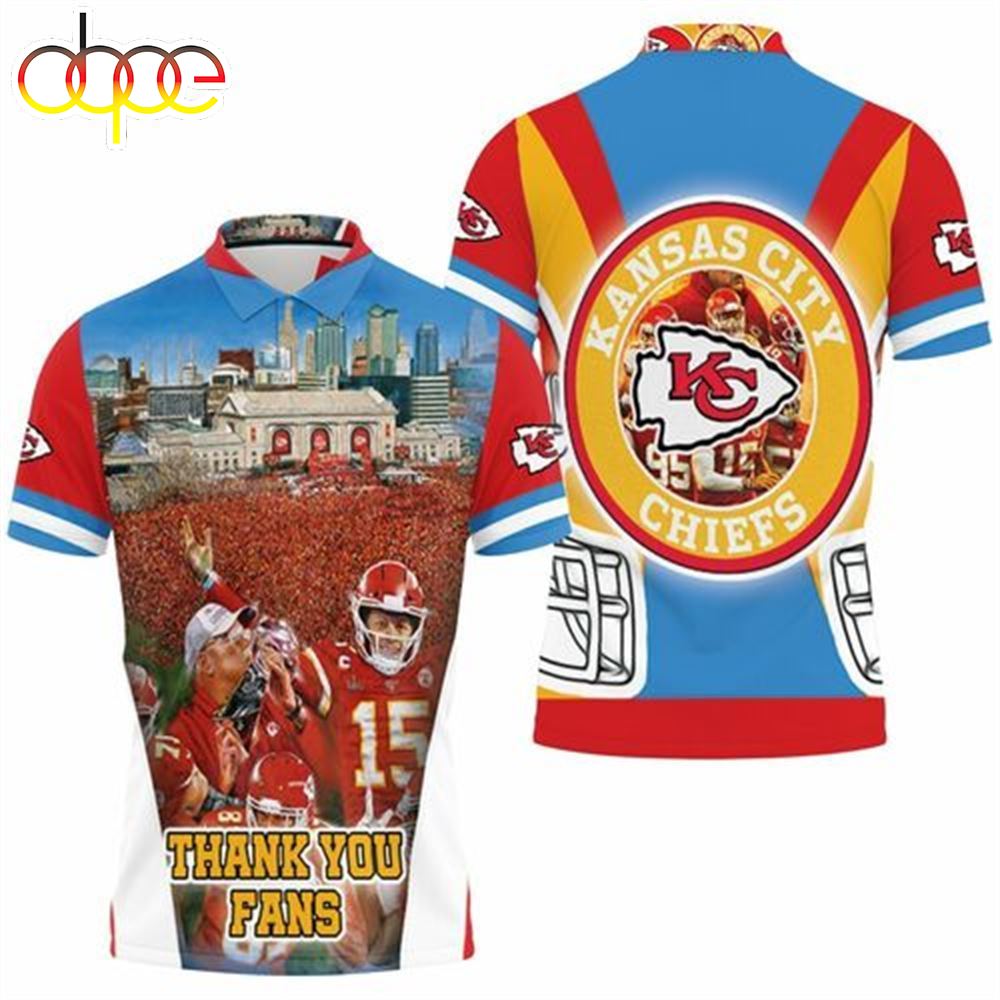 Super Bowl  Kansas City Chiefs Afc West Division Thank You Fans Polo Shirt
