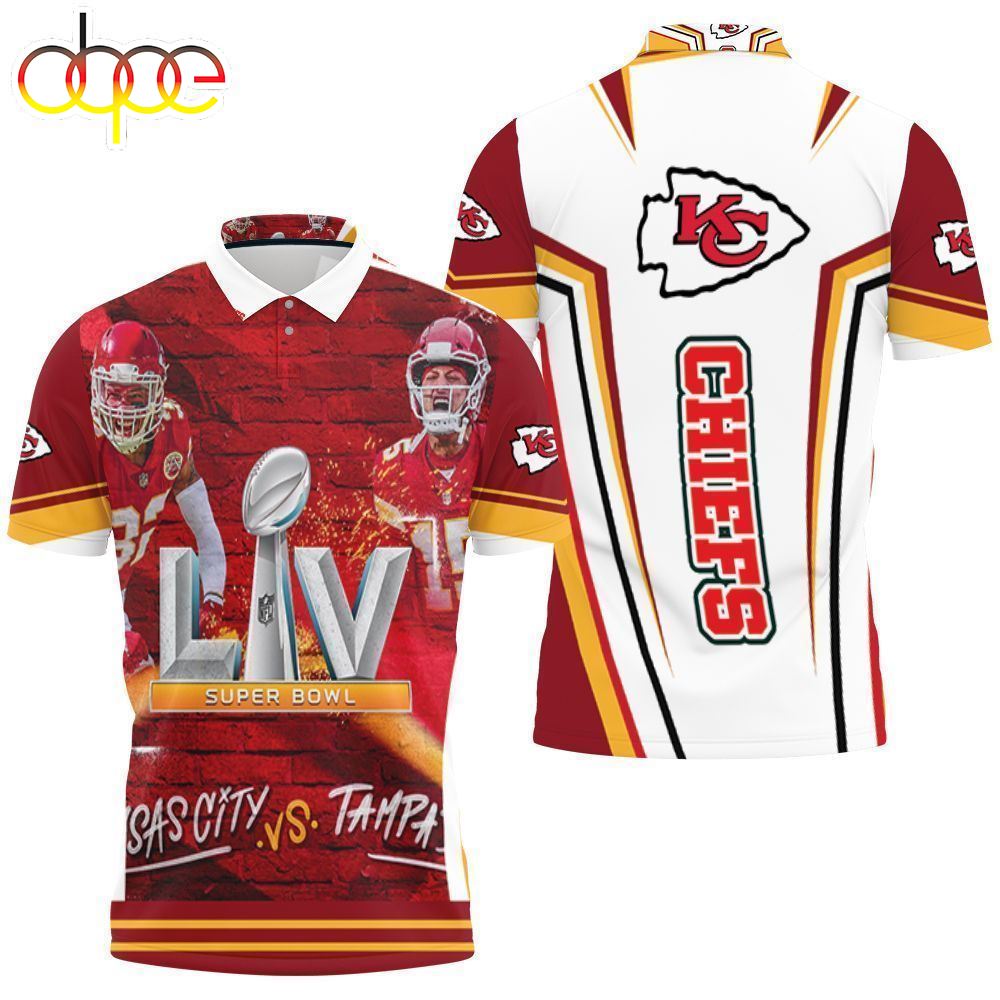 Tampa Rays Buccaneers Vs Kansas City Chiefs Super Bowl  Afc West Division 3d Polo Shirt