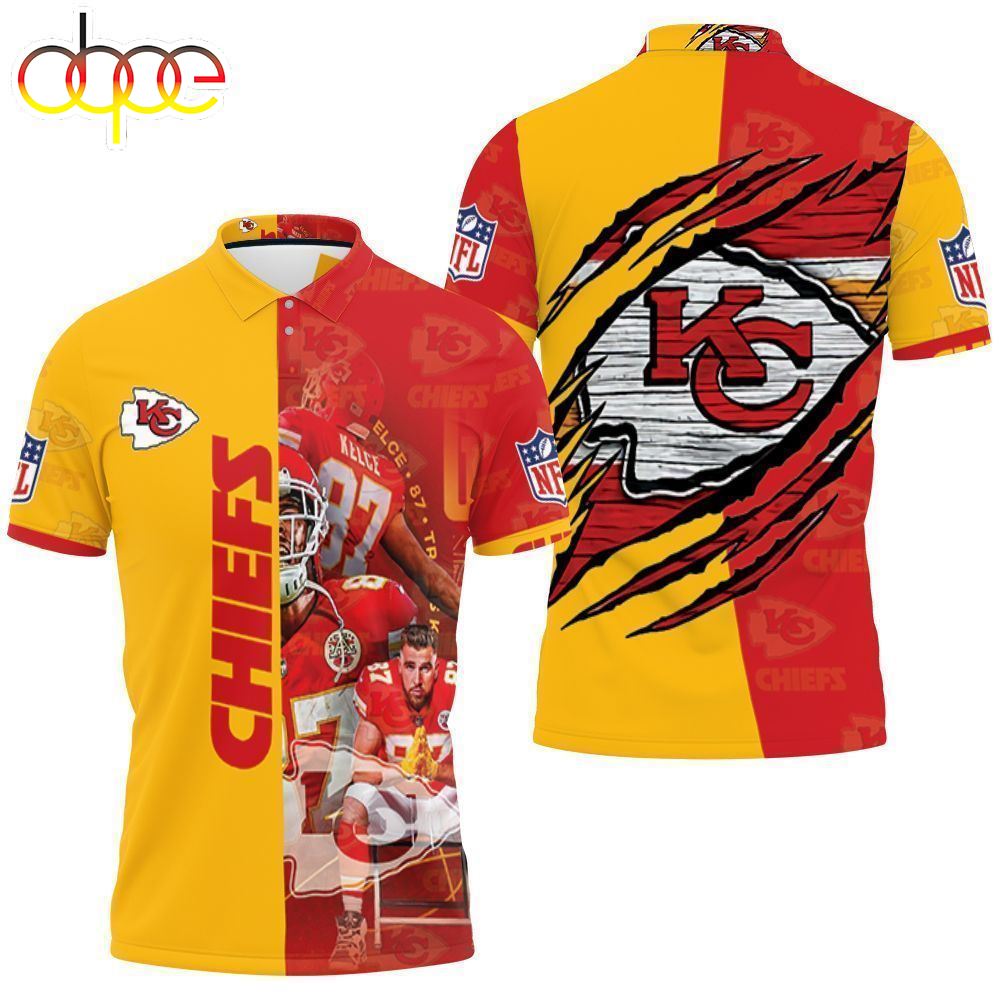 Team Kansas City Chiefs Logo Afc West Division Champions Super Bowl  3d Polo Shirt