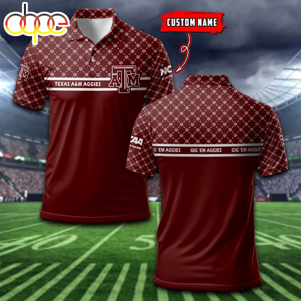 Texas A&amp;ampM Aggies Custom Name Sports For Fan Polo Shirt