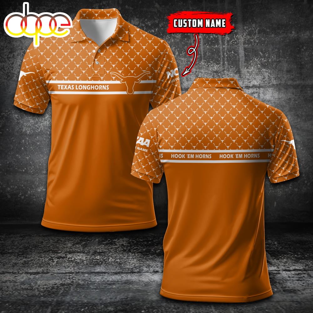 Texas Longhorns Custom Name Sports For Fan Polo Shirt