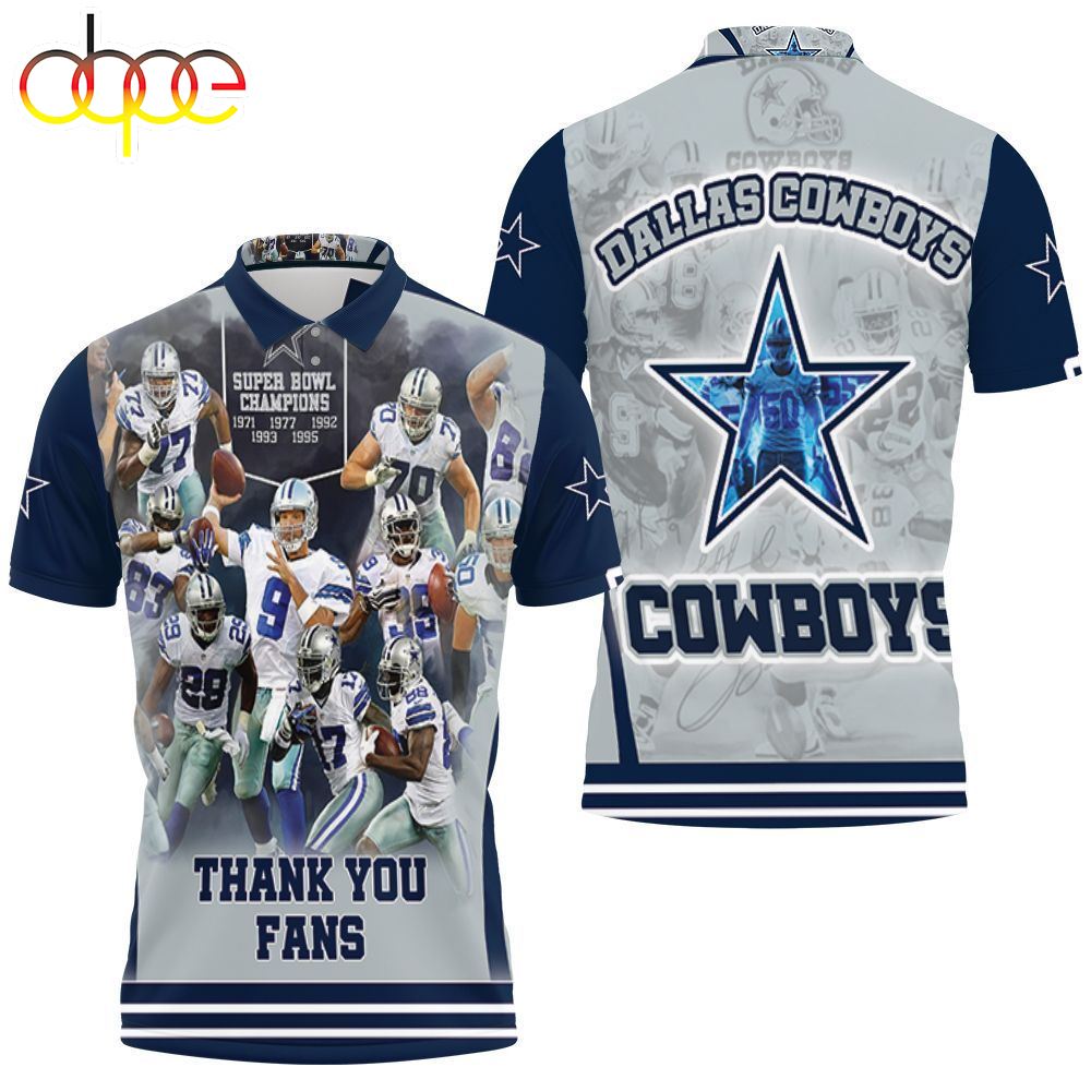 Thank You Fans Nfc East Division Champions Dallas Cowboy Super Bowl  3d Polo Shirt