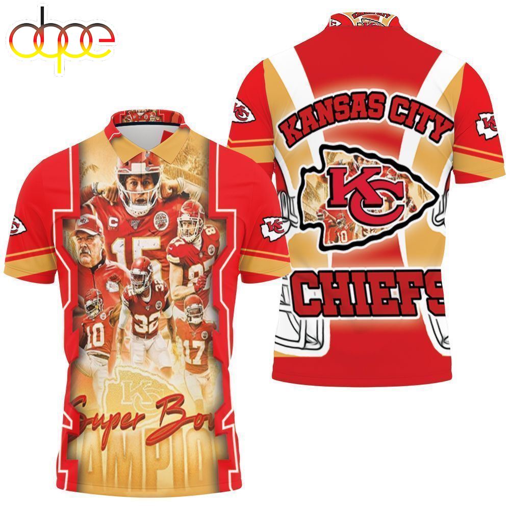 The Chiefs Kansas City Chiefs Logo Super Bowl Champions  Afc West Division 3d Polo Shirt