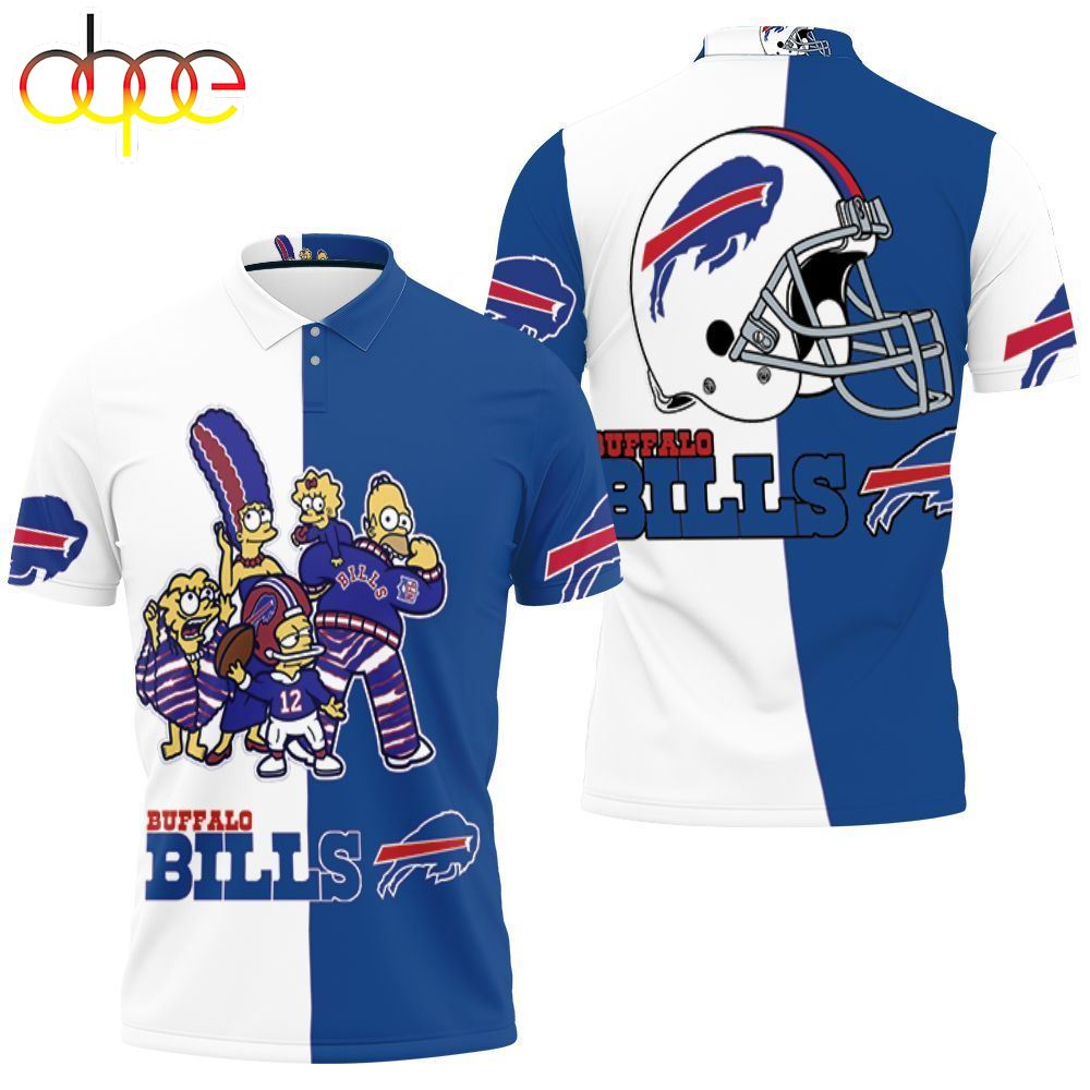 The Simpsons Family Buffalo Bills Fan Afc East Division  Champs 3d Polo Shirt