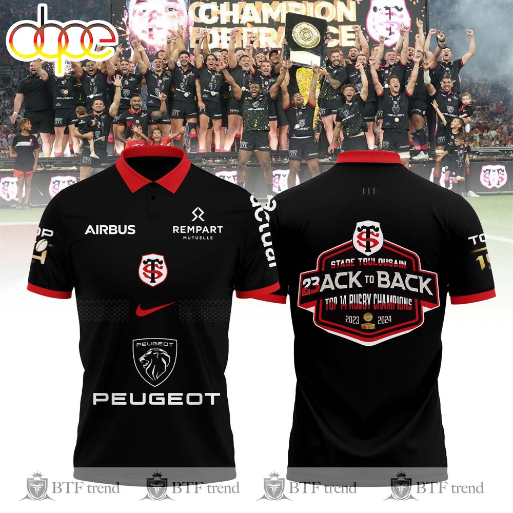Top14 Stade Toulousain Back to Back Champions Polo Shirt