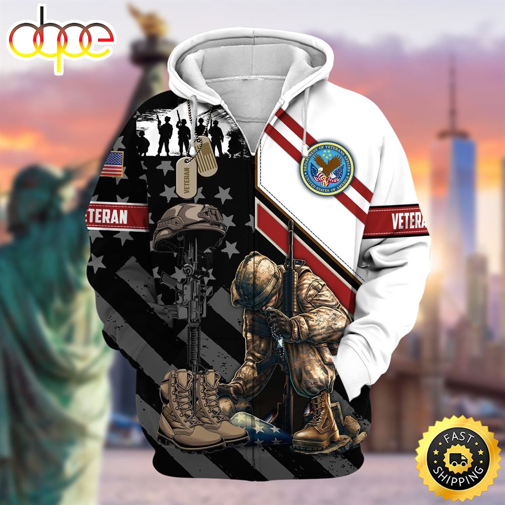 Unique Honoring All Who Served US Veteran Zip Hoodie