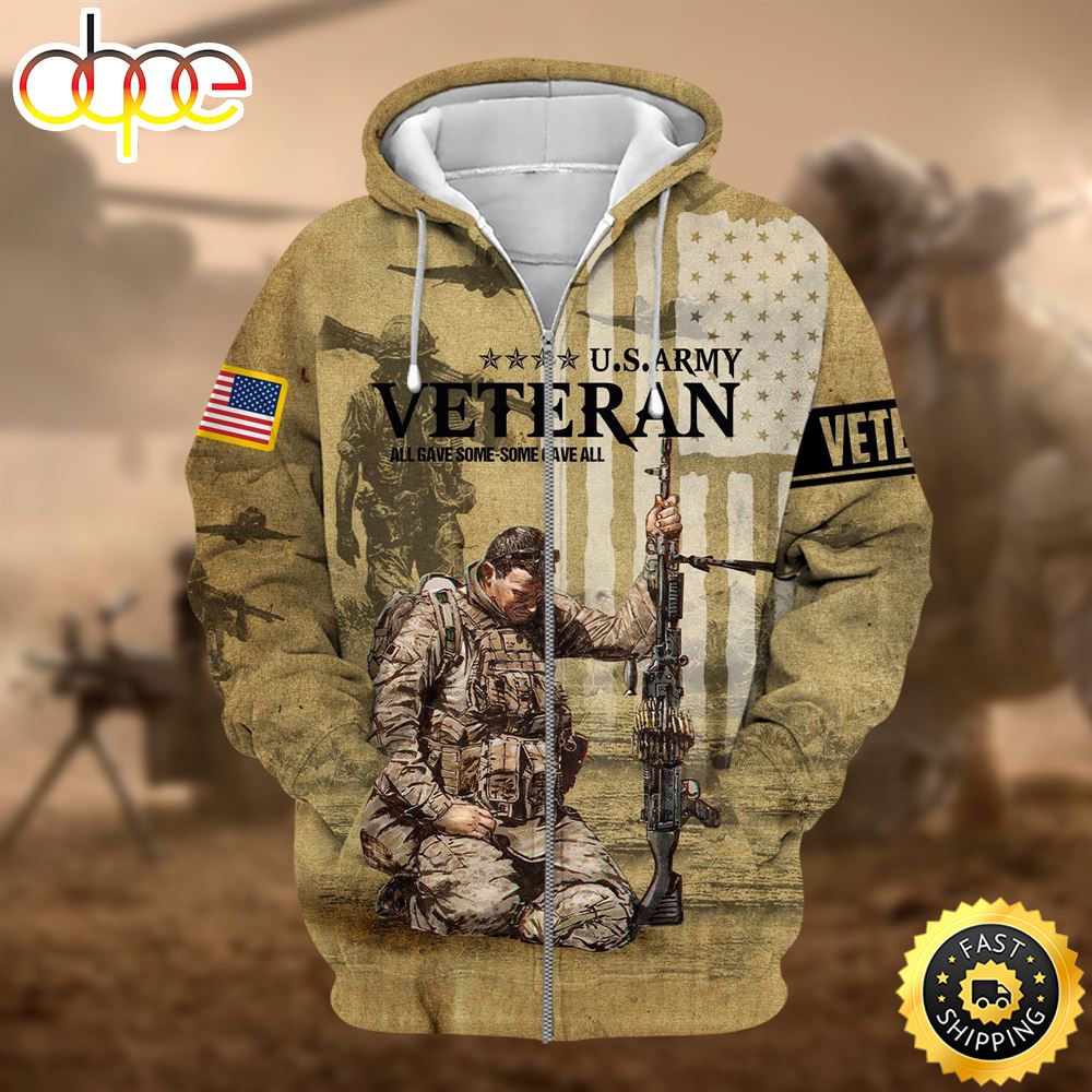 Unique U.S.ARMY Veteran zip hoodie