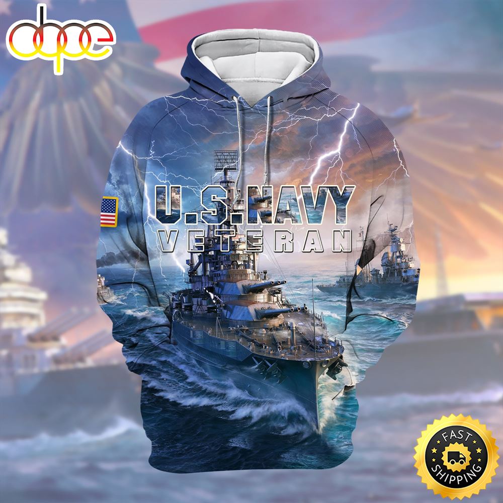 Unique U.S.Navy Veteran Zip Hoodie