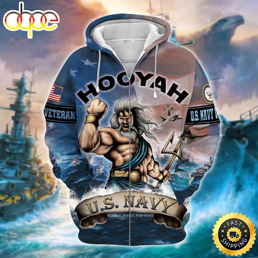 Unique U.S. Navy Veteran Zip Hoodie Shirt 3D