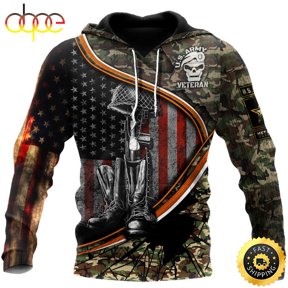 Us Army Veteran 3D Hoodie Gifts For Military Men