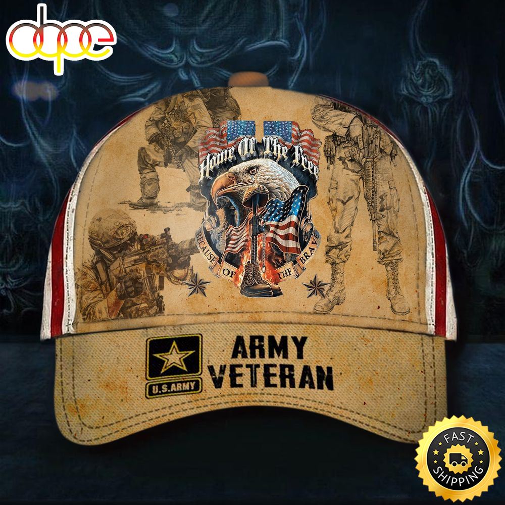 Veteran American Flag Hat Proud US Military Home Of The Free Army Veteran Hat Honoring US Army Cap Gifts For Army Soldiers Hat Classic Cap