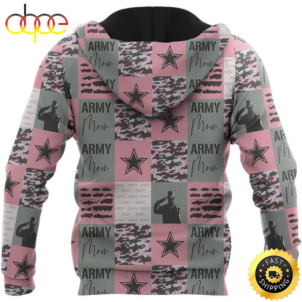 Veteran Army Mom Camouflage Pink 3D Hoodie All Over Printed