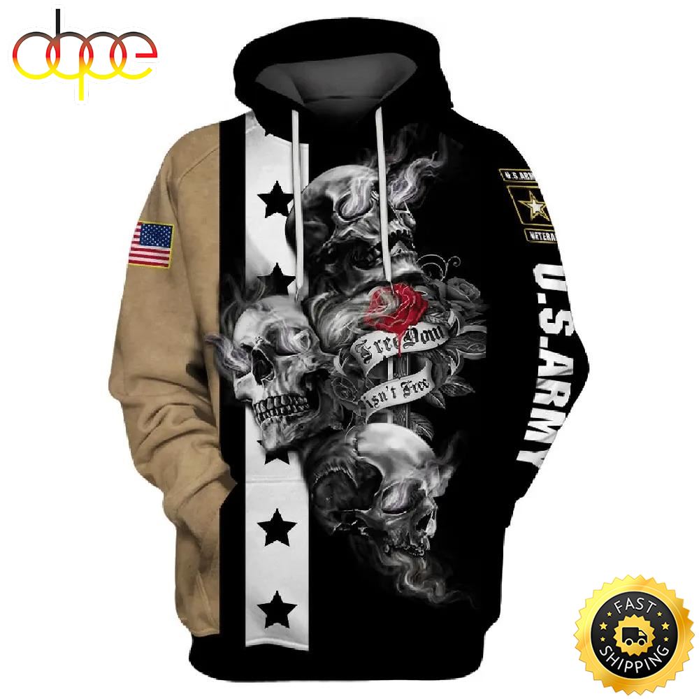 Veteran U.S Army Veteran Freedom Isn't Free 3D Hoodie All Over Printed