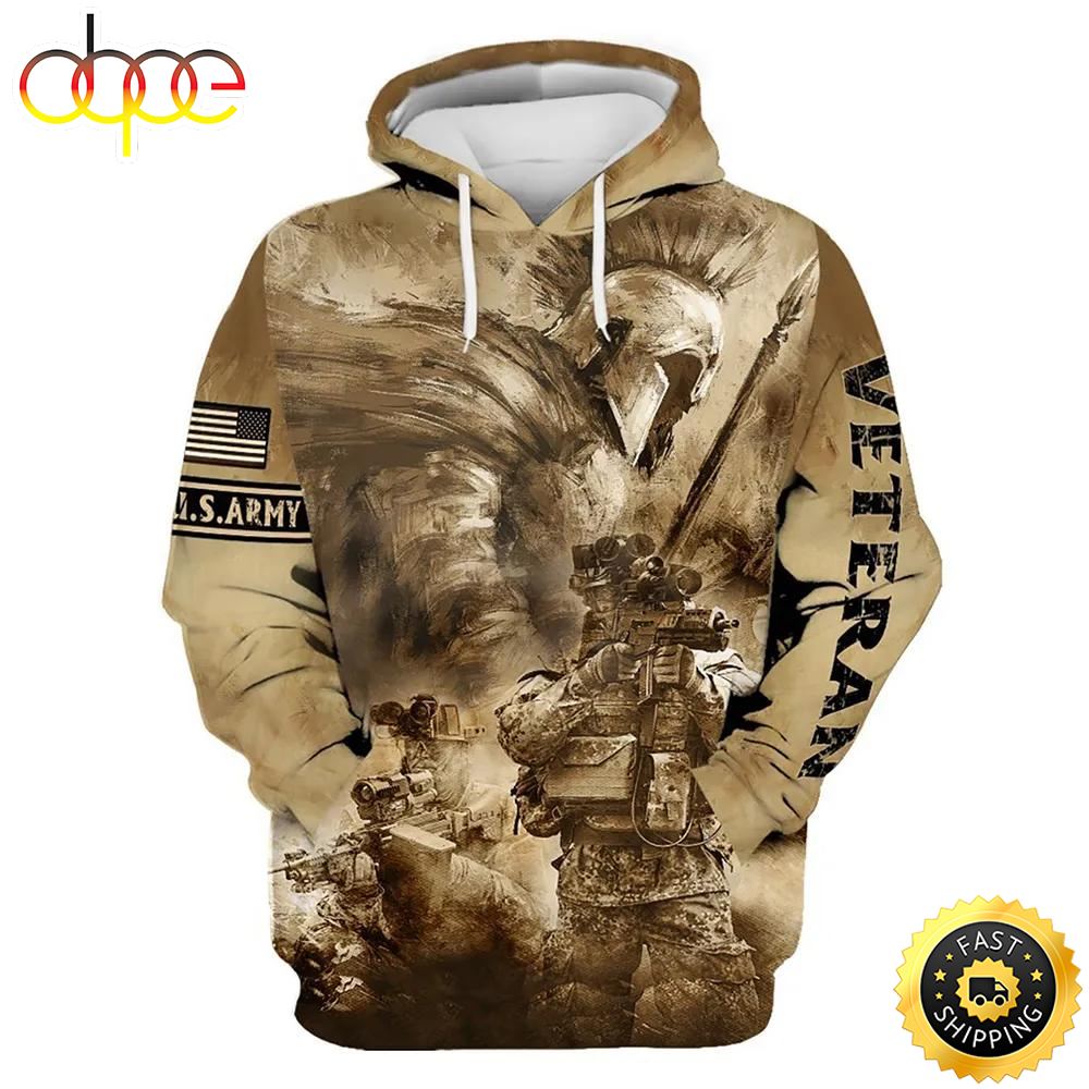 Veteran US Army Veteran Knight And Soldiers 3D Hoodie All Over Printed