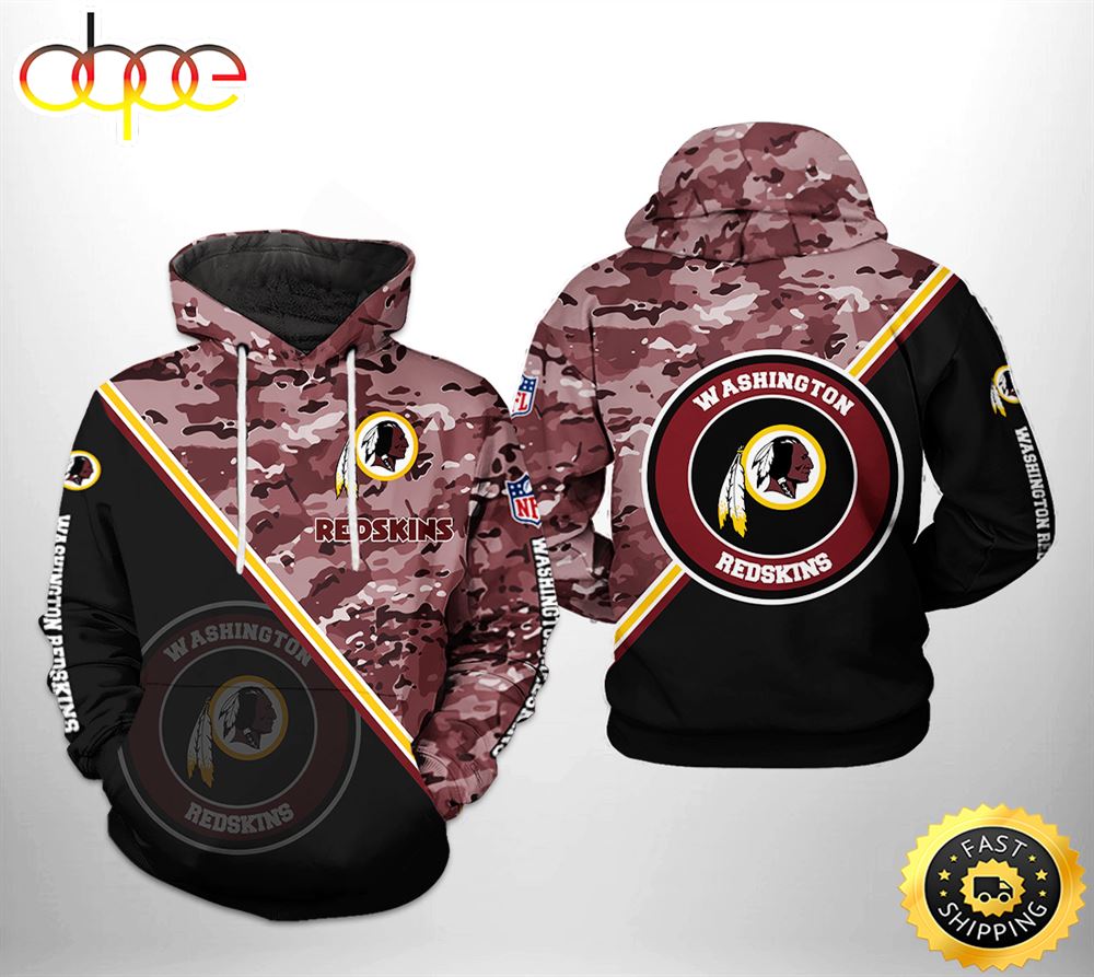Washington Redskins NFL Camo Team 3D Printed HoodieZipper Hoodie