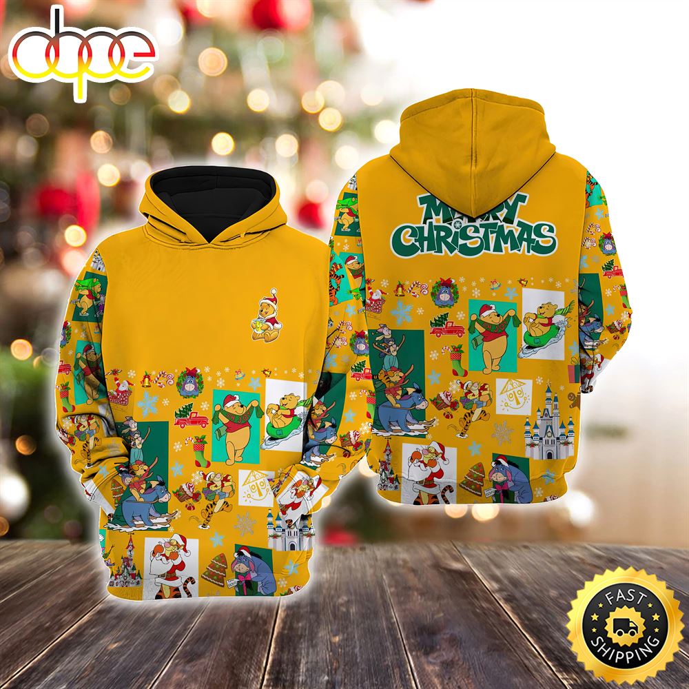 Winnie The Pooh Christmas Disney Christmas Hoodie All Over Print Shirts