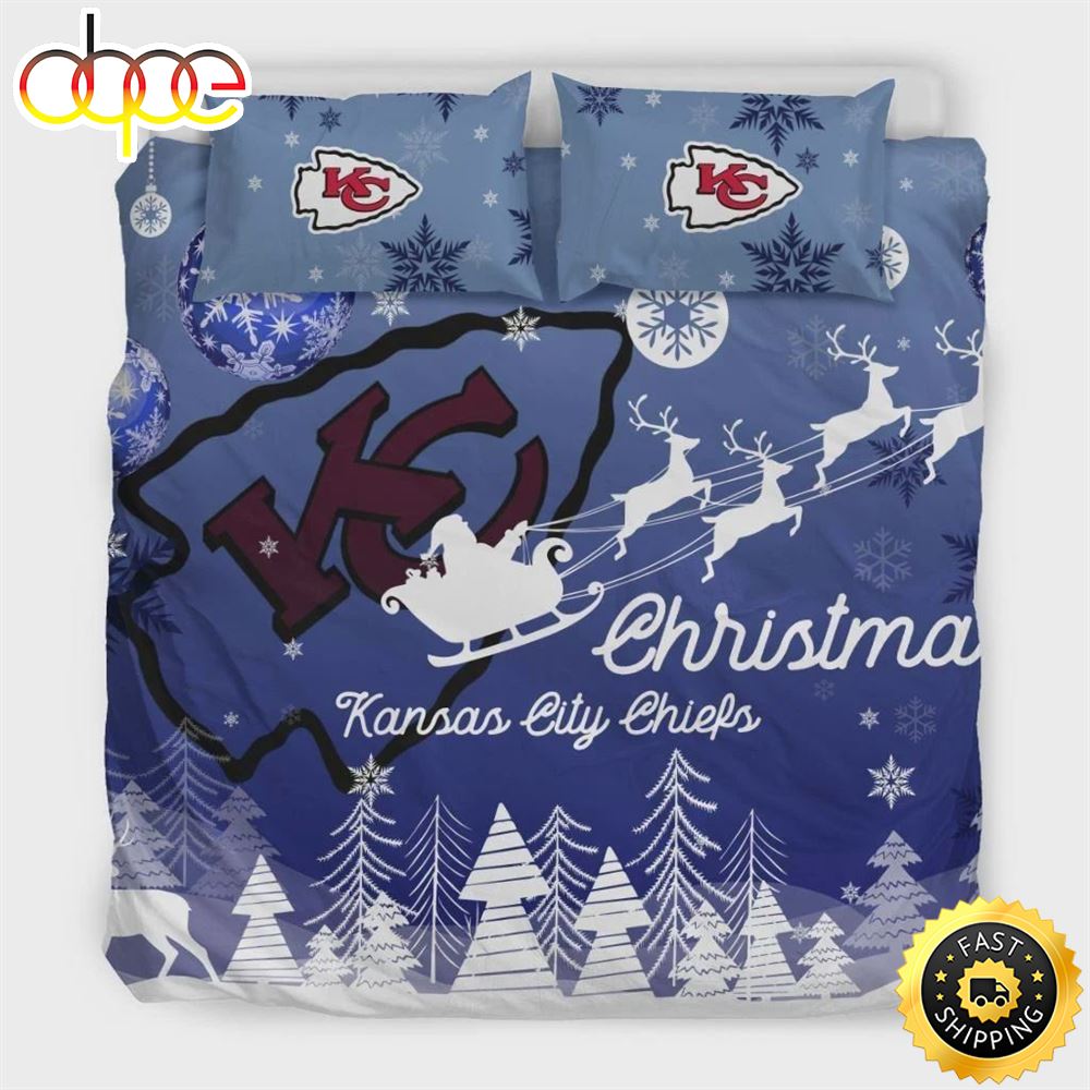 Xmas Gift Kansas City Chiefs Nfl Team Duvet Cover Quilt Cover Pillowcase Bedding Set