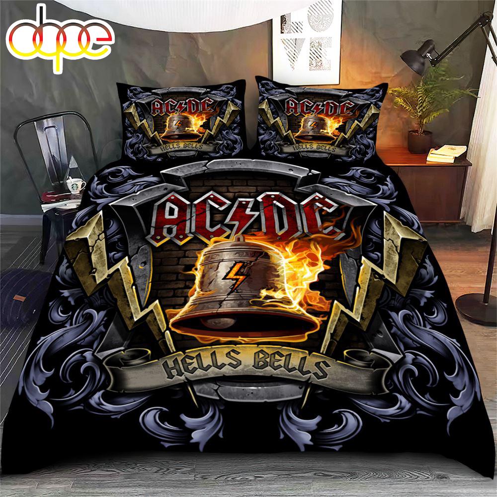 Ac Dc Music Band Quilt Blanket Bedding Set  Gift For Christmas