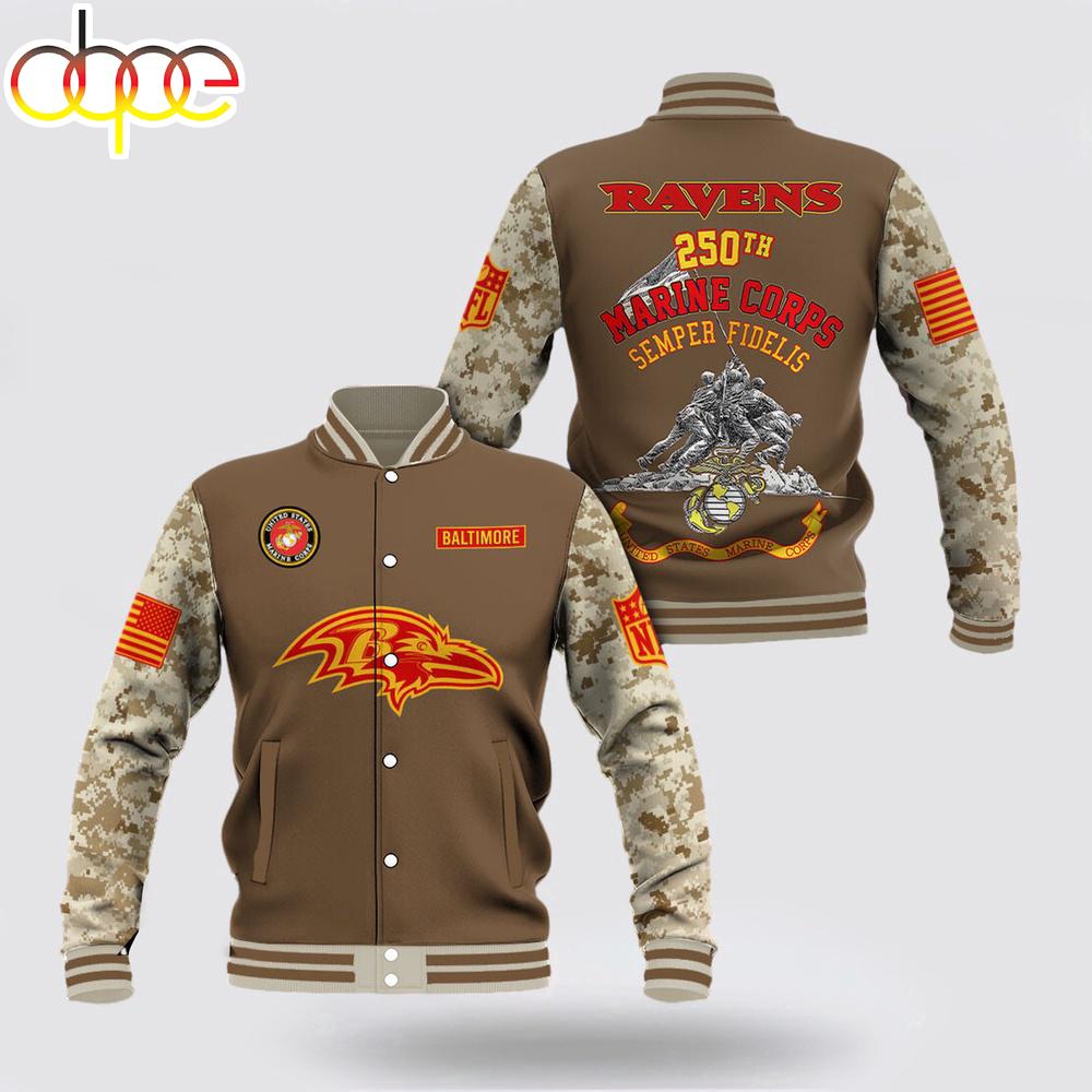 Baltimore Ravens x US Marine Corps Baseball Jacket