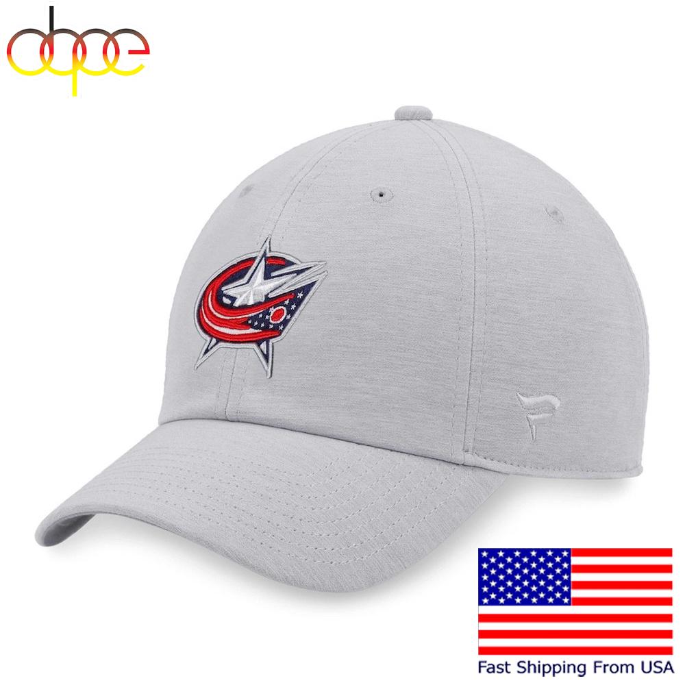 Columbus Blue Jackets Heather Gray Logo Adjustable Embroidered Baseball Cap