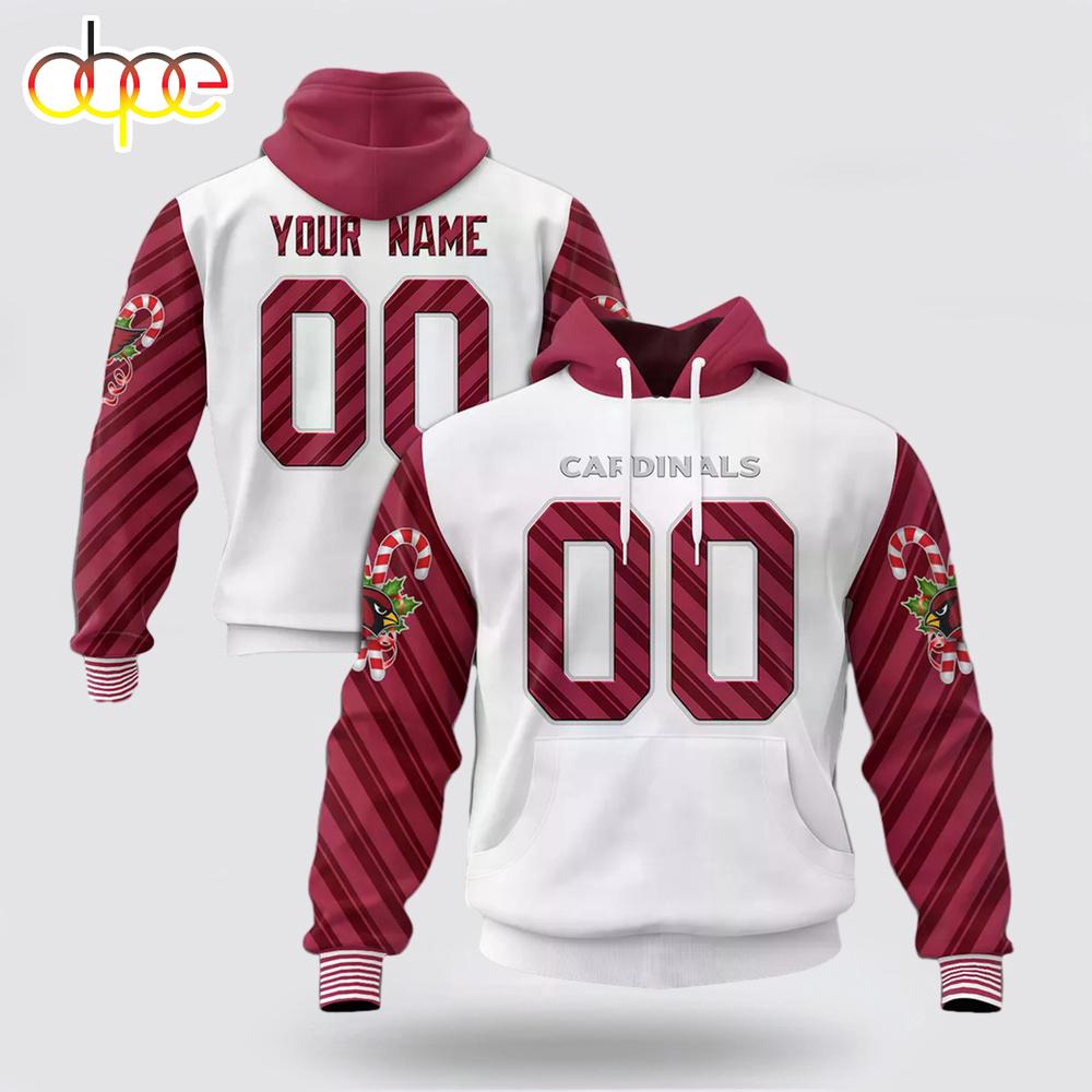Custom Name And Number NFL Arizona Cardinals Christmas Spirit All Over Print Hoodie Shirt