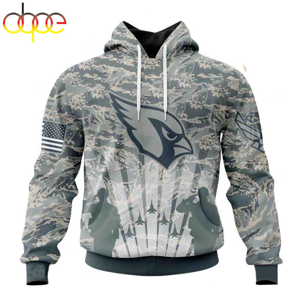 Custom Name And Number NFL Arizona Cardinals Honor US Air Force Veterans 3D Hoodie Shirt