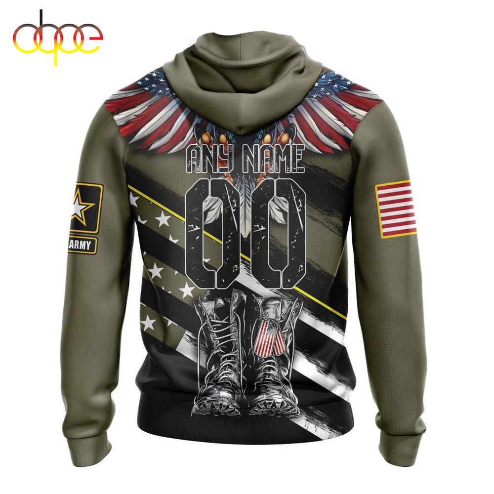 Custom Name And Number NFL Arizona Cardinals Veterans Honor The Fallen 3D Hoodie Shirt