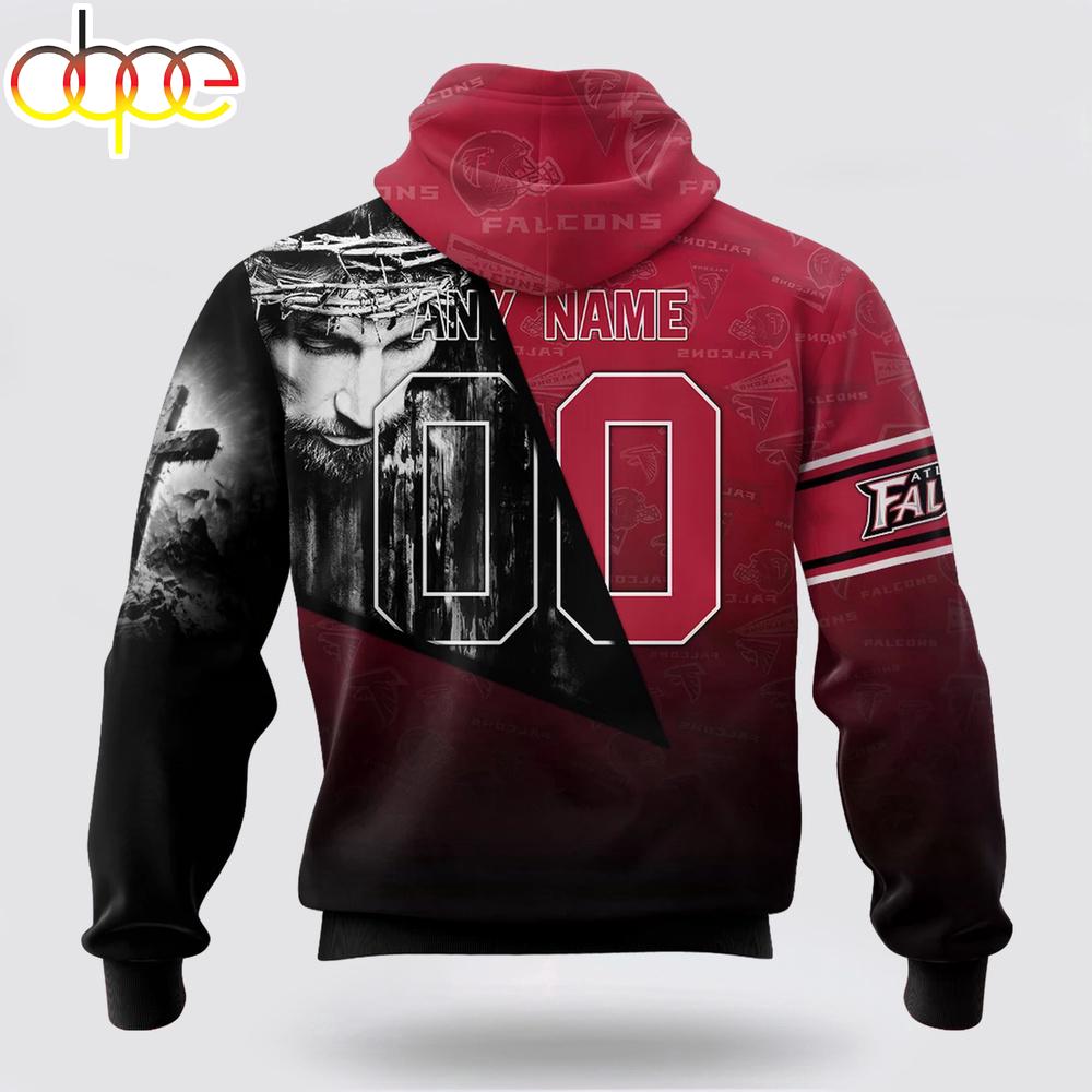 Custom Name And Number NFL Atlanta Falcons God's Blessing All Over Print Hoodie Shirt