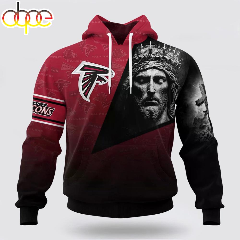 Custom Name And Number NFL Atlanta Falcons God's Blessing All Over Print Hoodie Shirt