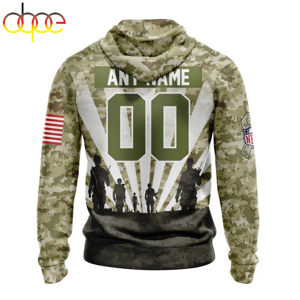 Custom Name And Number NFL Baltimore Ravens Salute To Service Honor Veterans Hoodie