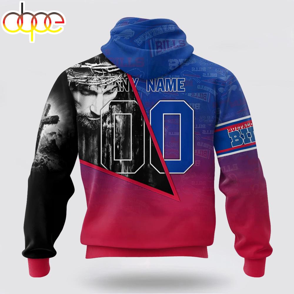 Custom Name And Number NFL Buffalo Bills God's Blessing All Over Print Hoodie Shirt