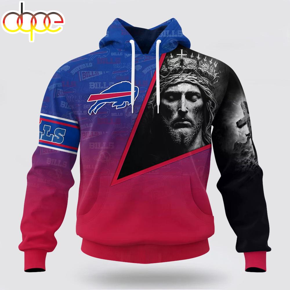 Custom Name And Number NFL Buffalo Bills God's Blessing All Over Print Hoodie Shirt