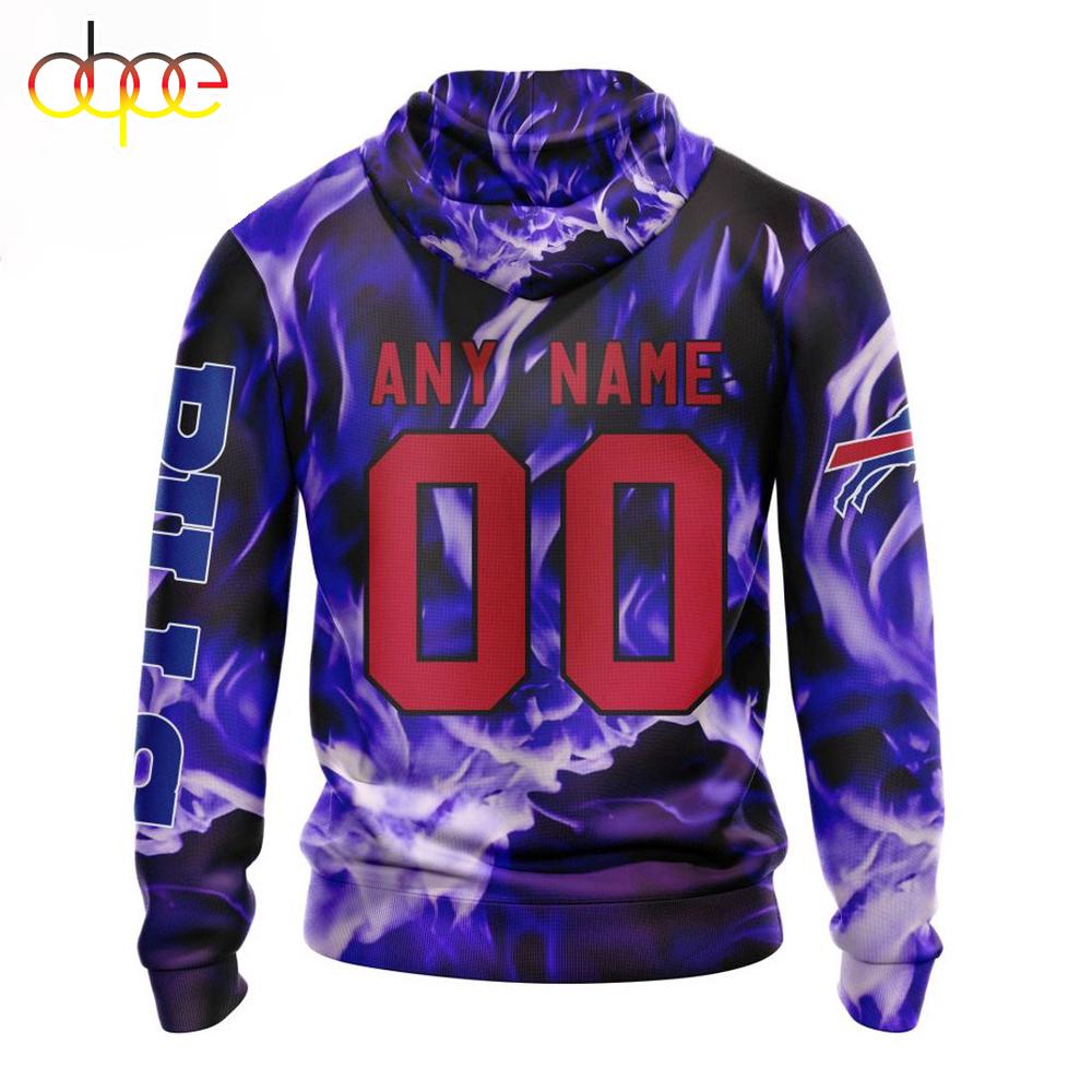 Custom Name And Number NFL Buffalo Bills Skull Happy Halloween 3D Hoodie Shirt