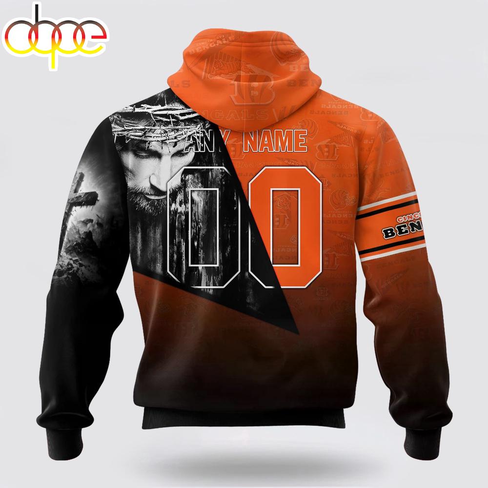Custom Name And Number NFL Cincinnati Bengals God's Blessing All Over Print Hoodie Shirt