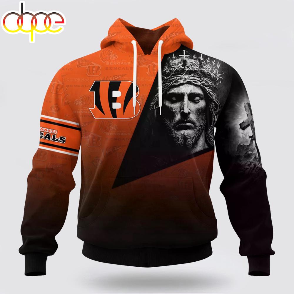 Custom Name And Number NFL Cincinnati Bengals God's Blessing All Over Print Hoodie Shirt