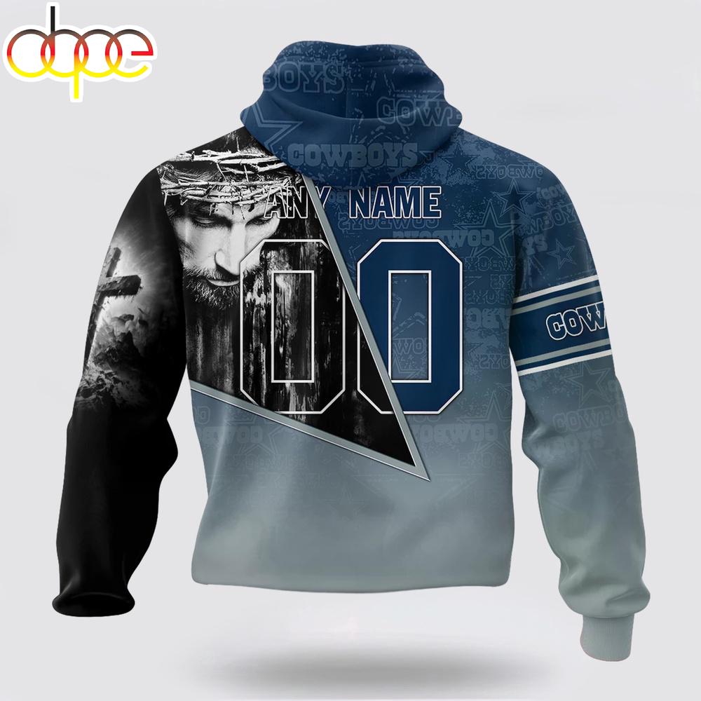 Custom Name And Number NFL Dallas Cowboys God's Blessing All Over Print Hoodie Shirt